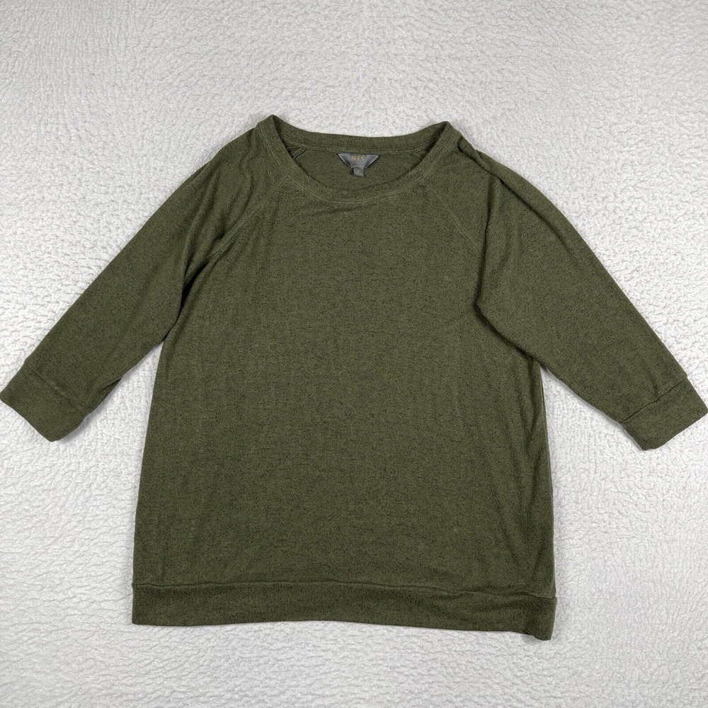 Mix By 41 Hawthorn Sweater Womens 1X Green 3/4 Sleeve Career Casual Pullover Top